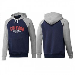 MLB Men Nike Chicago Cubs Pullover Hoodie NavyGrey