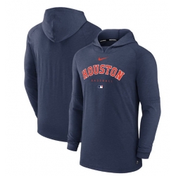 Men Houston Astros Navy Dri FIT Early Work Pullover Hoodie