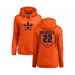 MLB Women Nike Houston Astros 22 Josh Reddick Orange RBI Pullover Hoodie