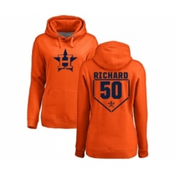 MLB Women Nike Houston Astros 50 JR Richard Orange RBI Pullover Hoodie