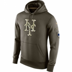 MLB Men New York Mets Nike Olive Salute To Service KO Performance Hoodie