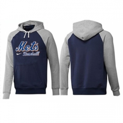 MLB Men Nike New York Mets Pullover Hoodie NavyGrey