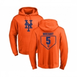 Men MLB Nike New York Mets 5 David Wright Orange RBI Pullover Hoodie