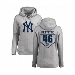 MLB Women Nike New York Yankees 46 Andy Pettitte Gray RBI Pullover Hoodie