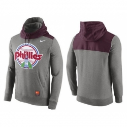 MLB Men Philadelphia Phillies Nike Gray Cooperstown Collection Hybrid Pullover Hoodie