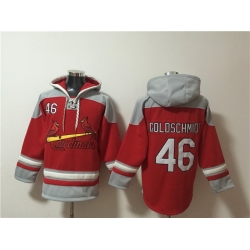 Men St Louis Cardinals 46 Paul Goldschmidt Ageless Must Have Lace Up Pullover Hoodie