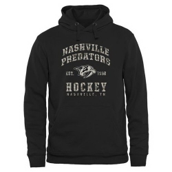 Men Nashville Predators Black Camo Stack Pullover Hoodie