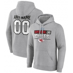 Men Kansas City Chiefs Active Player Custom Grey Super Bowl LVII Name  26 Number Pullover Hoodie