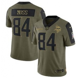 Men Women Youth Toddler Minnesota Vikings Custom 2021 Olive Salute To Service Limited Jersey