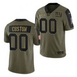 Men Women Youth Toddler New York Giants Custom 2021 Olive Salute To Service Limited Jersey