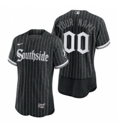 Men Women Youth Toddler Chicago Ｗhite Sox Black City Edition Custom Nike MLB Flex Base Jersey