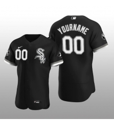 Men Women Youth Toddler Chicago Ｗhite Sox Black Custom Nike MLB Flex Base Jersey