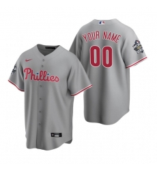 Men Women Youth Philadelphia Phillies Active Player Custom Grey 2022 World Series Cool Base Stitched Baseball Jersey