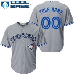 Men Women Youth All Size Toronto Blue Jays Cool Base Custom Jersey Grey