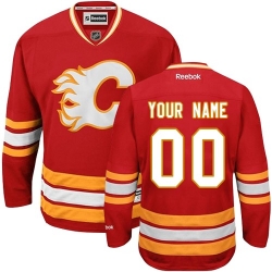 Men Women Youth Toddler Red Jersey - Customized Reebok Calgary Flames Third