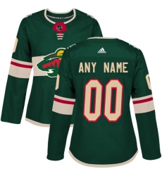 Men Women Youth Toddler Green Jersey - Customized Adidas Minnesota Wild Home  II