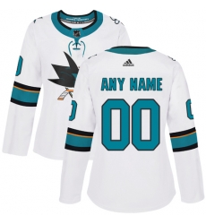 Men Women Youth Toddler White Jersey - Customized Adidas San Jose Sharks Away  II