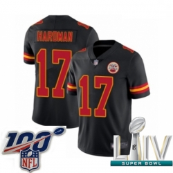 2020 Super Bowl LIV Men Kansas City Chiefs #17 Mecole Hardman Limited Black Rush Vapor Untouchable Football Jersey