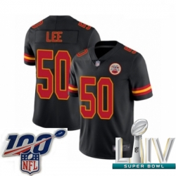 2020 Super Bowl LIV Men Kansas City Chiefs #50 Darron Lee Limited Black Rush Vapor Untouchable Football Jersey