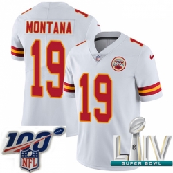 2020 Super Bowl LIV Men Nike Kansas City Chiefs #19 Joe Montana White Vapor Untouchable Limited Player NFL Jersey