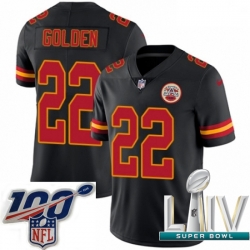 2020 Super Bowl LIV Men Nike Kansas City Chiefs #22 Robert Golden Limited Black Rush Vapor Untouchable NFL Jersey