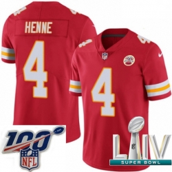 2020 Super Bowl LIV Men Nike Kansas City Chiefs #4 Chad Henne Red Team Color Vapor Untouchable Limited Player NFL Jersey