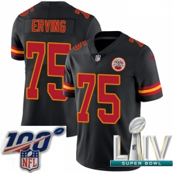 2020 Super Bowl LIV Men Nike Kansas City Chiefs #75 Cameron Erving Limited Black Rush Vapor Untouchable NFL Jersey