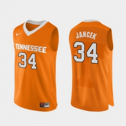 Men Tennessee Volunteers Brock Jancek Orange Authentic Performace College Basketball Jersey