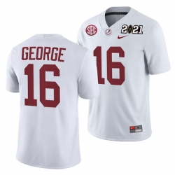 Alabama Crimson Tide Jayden George White 2021 Rose Bowl Champions College Football Playoff College Football Playoff Jersey