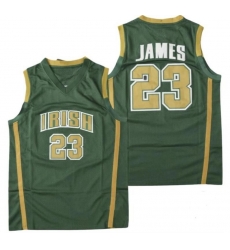 Men Fighting Irish #23 Lebron James Green NCAA Jersey