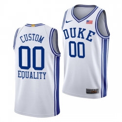 Duke Blue Devils Custom White Equality Men Jersey