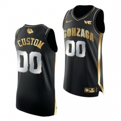 Gonzaga Bulldogs Custom 2021 March Madness Golden Authentic Black Jersey