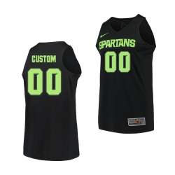 Michigan State Spartans Custom Black Replica Men'S Jersey