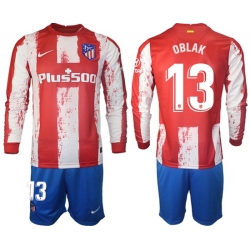 Men Atletico de Madrid Long Sleeve Soccer Jerseys 515