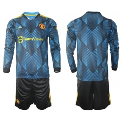 Men Manchester United Long Sleeve Soccer Jerseys 558