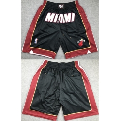 Men Miami Heat Black Shorts  28Run Small 29