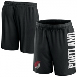 Men Portland Trail Blazers Black Post Up Mesh Shorts 