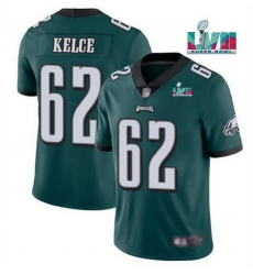 Men Women Youth Toddler Philadelphia Eagles 62 Jason Kelce Green Super Bowl LVII Patch Vapor Untouchable Limited Stitched Jersey