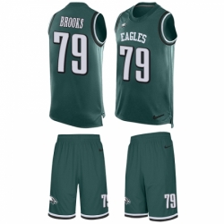 Men's Nike Philadelphia Eagles #79 Brandon Brooks Limited Midnight Green Tank Top Suit NFL Jersey