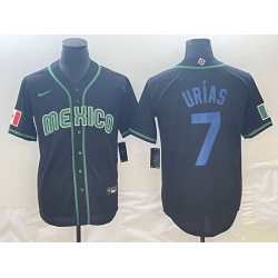 Men Mexico Baseball 7 Julio Urias 2023 Black World Baseball Classic Stitched Jersey