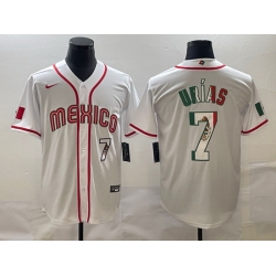 Men Mexico Baseball 7 Julio Urias 2023 White World Baseball Classic Stitched Jersey