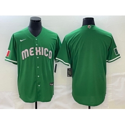 Men Mexico Baseball Blank 2023 Green World Baseball Classic Stitched Jersey 2