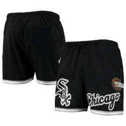 Men Chicago White Sox Black Team Logo Mesh Shorts