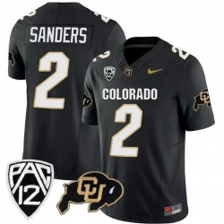 Colorado Buffaloes #2 Shedeur Sanders Black 2023 FUSE Stitched Football Jersey