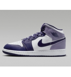 Air Jordan 1 Women Basketball Shoes Purple White 24EC8