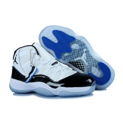 Air Jordan 11 Shoes 2014 Womens Grade AAA White Black Blue