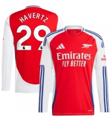 Men Arsenal #29 Havertz Red Long Sleeve Soccer Jersey