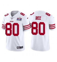 Men San Francisco 49ers 80 Jerry Rice 2023 New White Vapor Untouchable Stitched Football 2024 Super Bowl LVIII Jersey