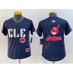 Youth Cleveland Guardians Team Big Logo Navy 2024 City Connect Stitched Baseball JerseyS 1