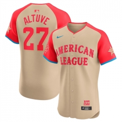 Men American League 27 Jose Altuve Cream 2024 All Star Elite Stitched Baseball Jersey